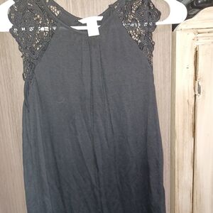 H&M Black Top with Lace Accents